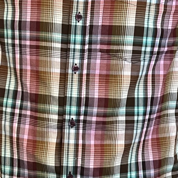 Prana Shirt Mens Small Plaid Short Sleeve Button Front Chest Pocket Casual - Picture 3 of 8